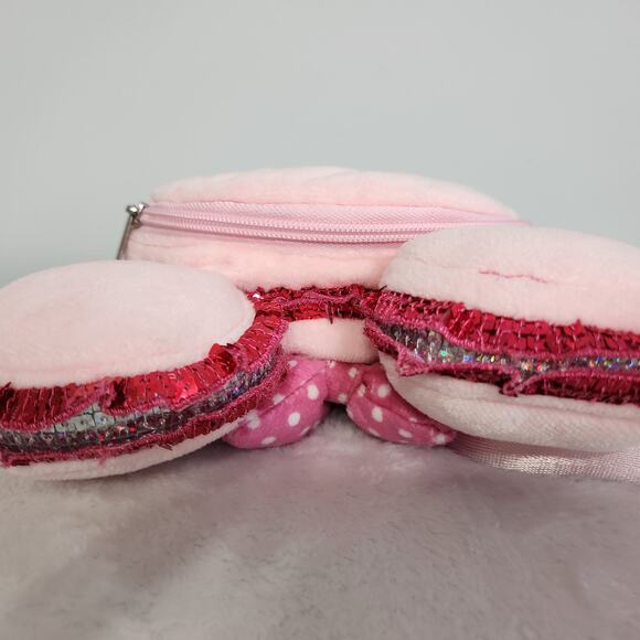 Disney Parks Minnie Mouse Macaron Plush Crossbody Bag Pink Sequin - Picture 9 of 11